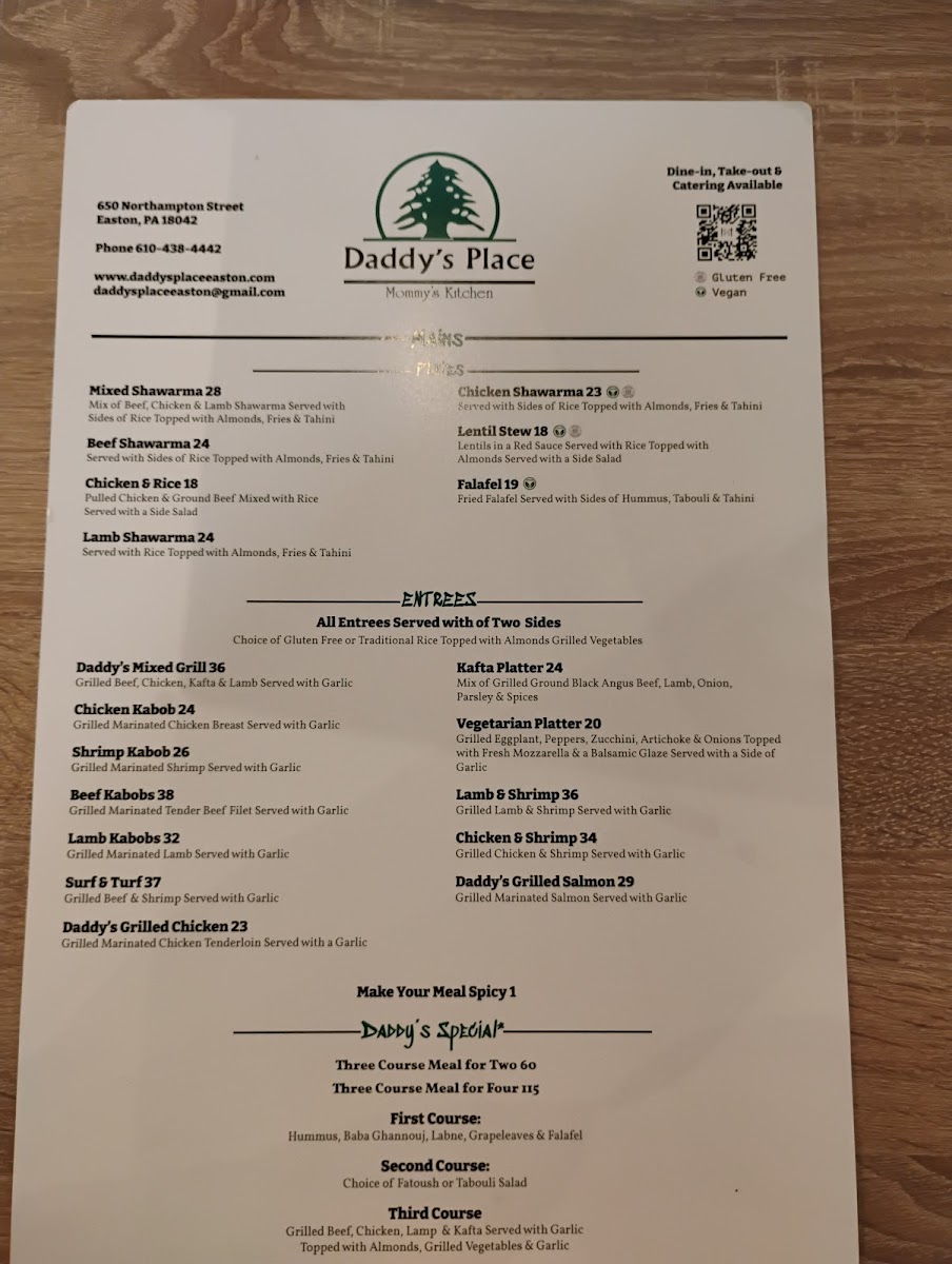 Menu - Daddy's Place photo 1
