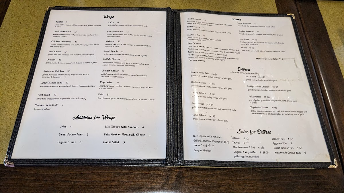 Menu - Daddy's Place photo 6